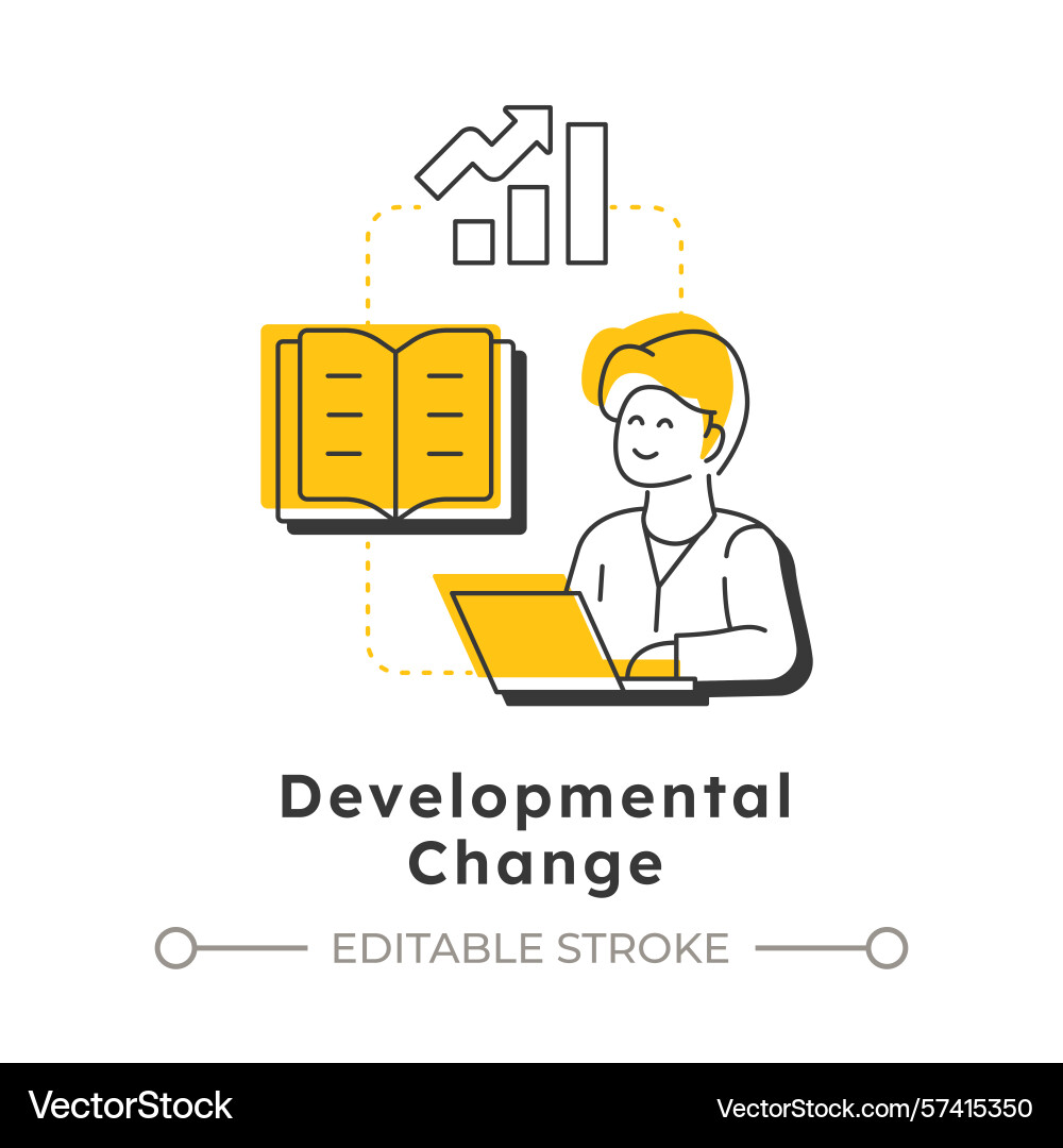 Developmental change modern linear concept icon Developmental change modern linear concept icon vector image
