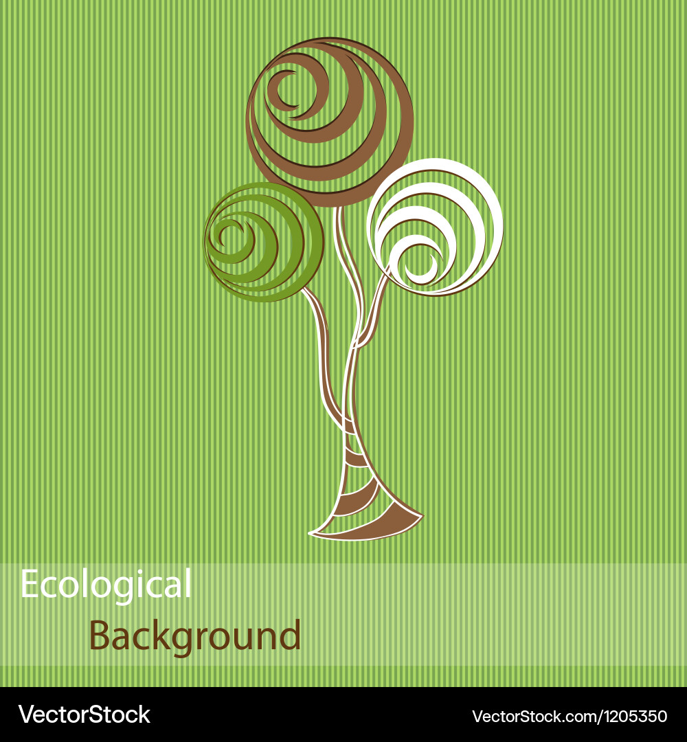 Ecological background with abstract trees Vector Image