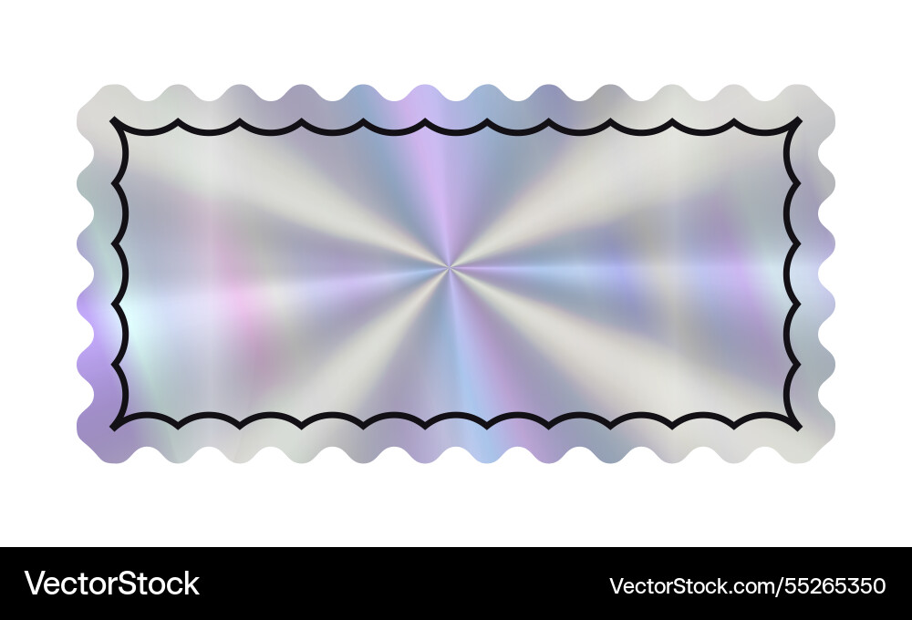 Hologram empty rectangular sticker with line vector image
