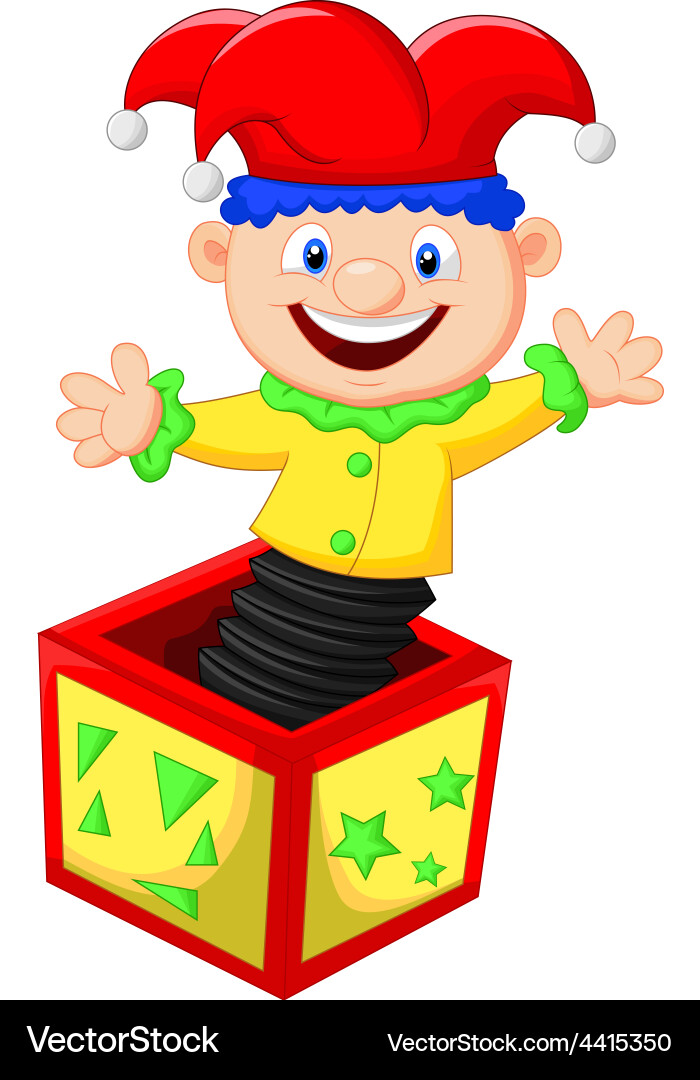 Jumping Clown Toy Surprise Vector Image
