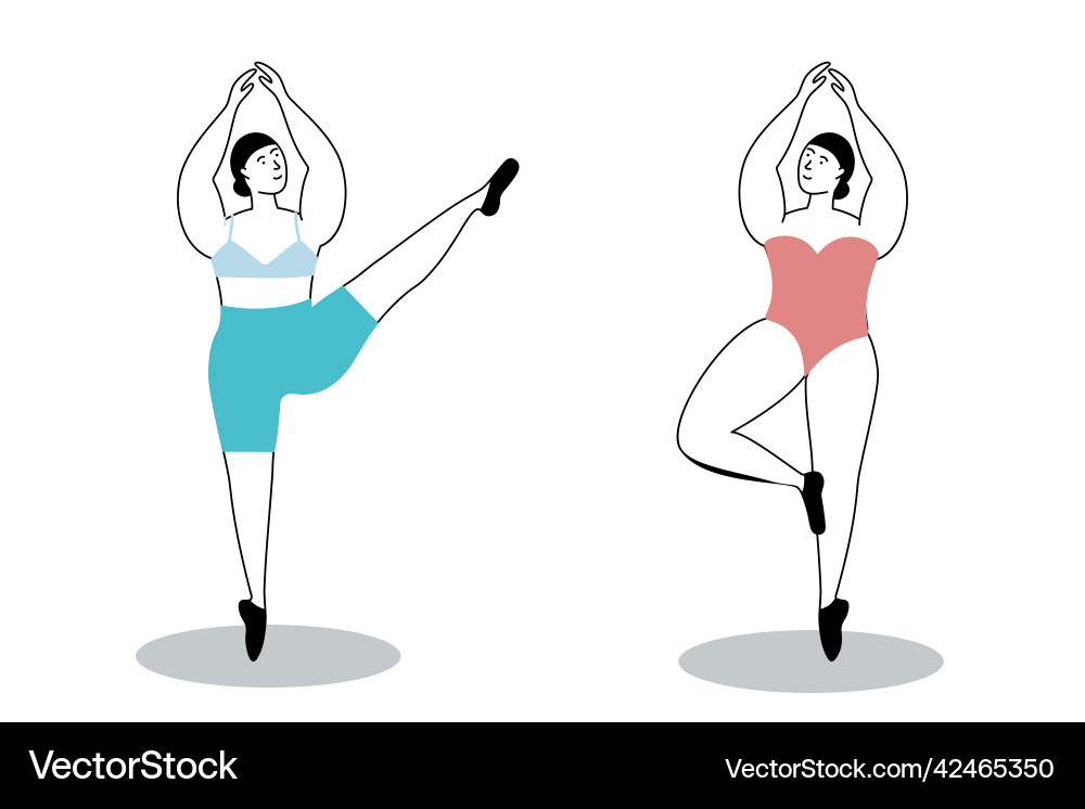 Körper Posen tanzen Frauen Ballett Tänzer Ausbildung Körper Posen tanzen Frauen Ballett Tänzer Ausbildung vektorbild