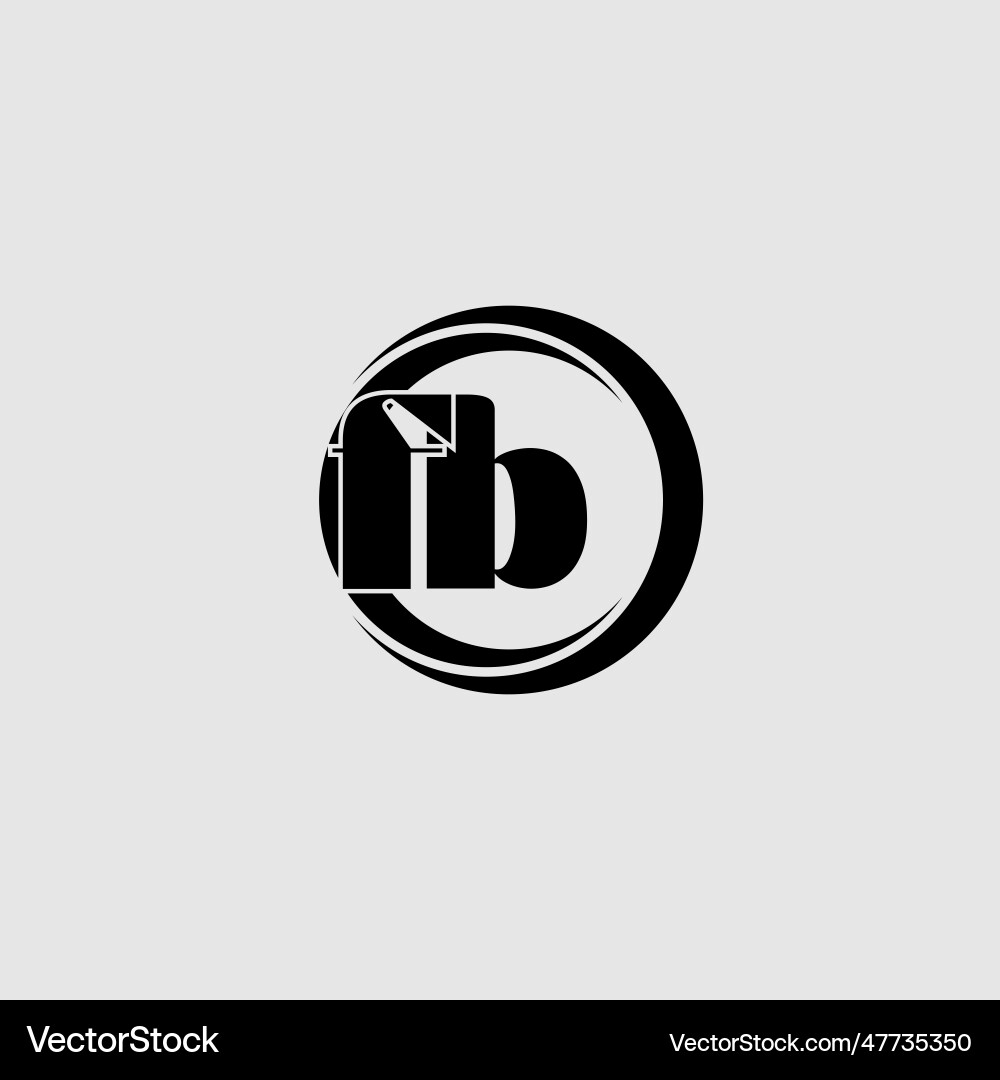 Letters fb simple circle linked line logo Letters fb simple circle linked line logo Vector Image