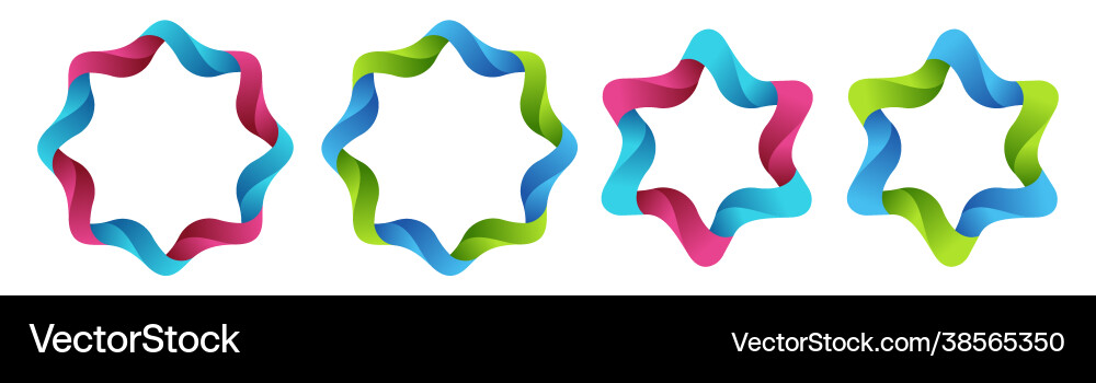 Set four abstract circular logo elements Set four abstract circular logo elements Vector Image