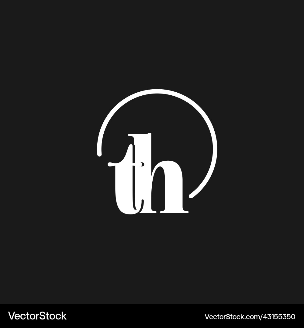 Th logo initials monogram with circular lines Th logo initials monogram with circular lines Vector Image