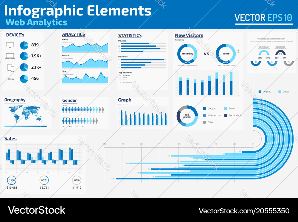 Web Analytics Data Visualization vector image