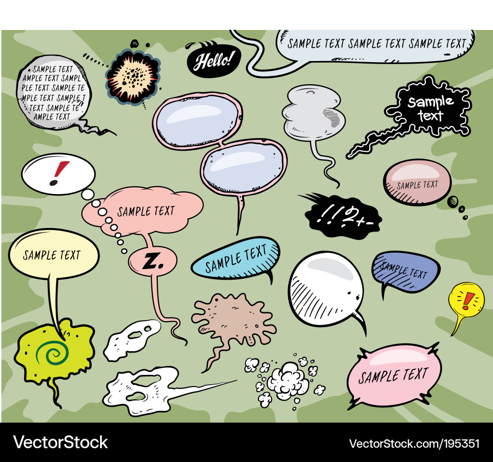 Cartoon speech bubbles Royalty Free Vector Image
