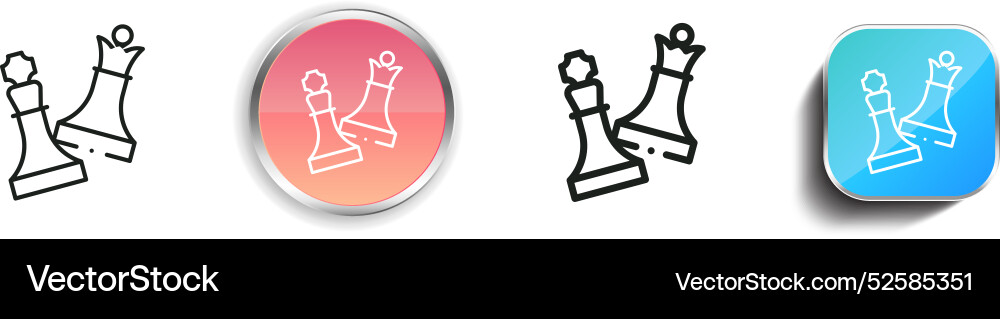 Checkmate icon thin linear regular and button vector image