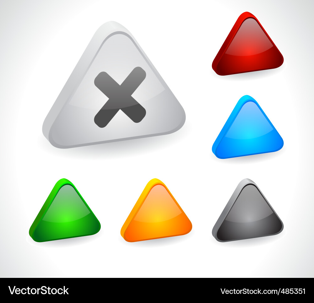 Color 3d buttons for web Vector Image