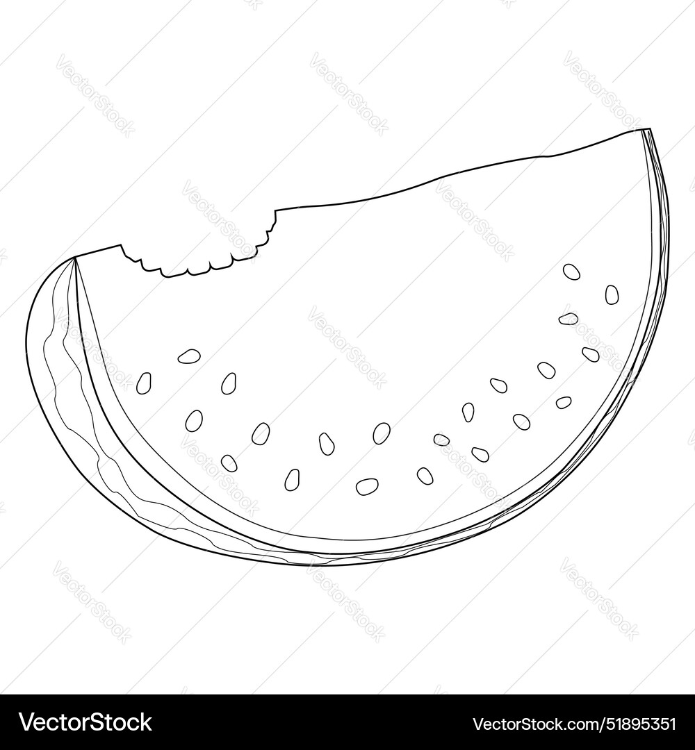 Coloring page outline of a juicy watermelon slice Coloring page outline of a juicy watermelon slice vector image