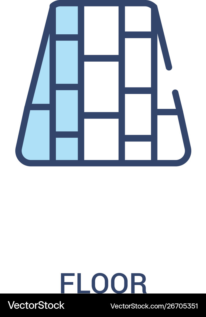 Floor concept 2 colored icon simple line element Floor concept 2 colored icon simple line element vector image