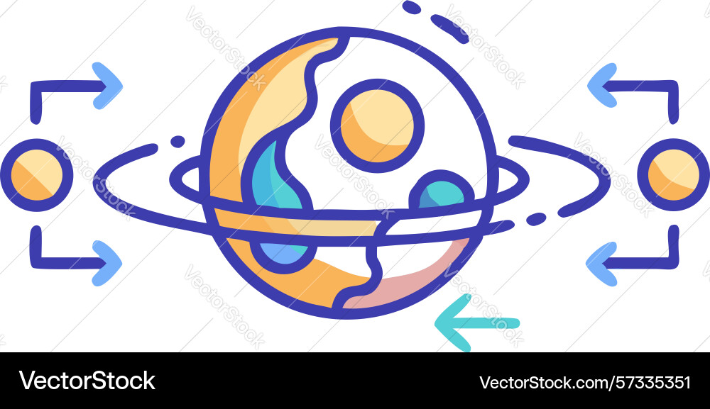 Interconnected global network planet icon design vector image