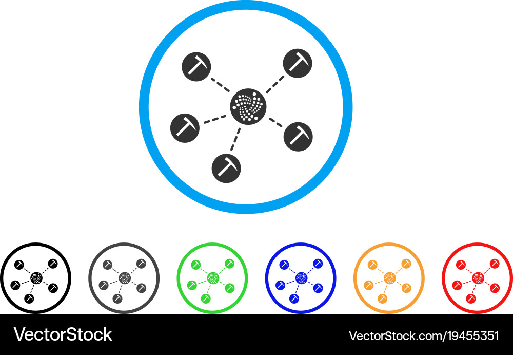 Iota mining pool rounded icon Vector Image