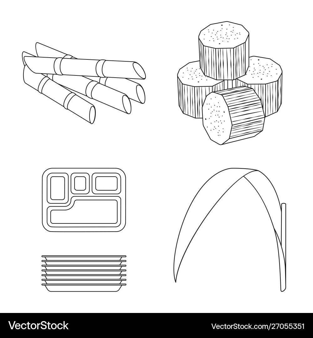 Isolated object sugar and field icon set Vector Image
