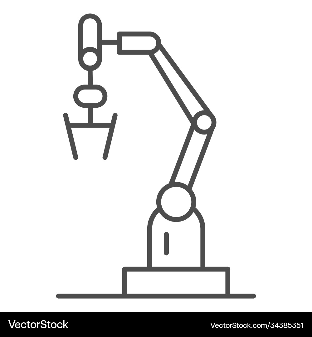 Robot machine thin line icon robotization concept Robot machine thin line icon robotization concept Vector Image