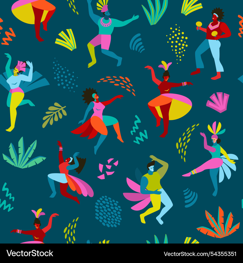 Seamless pattern with abstract men vector image