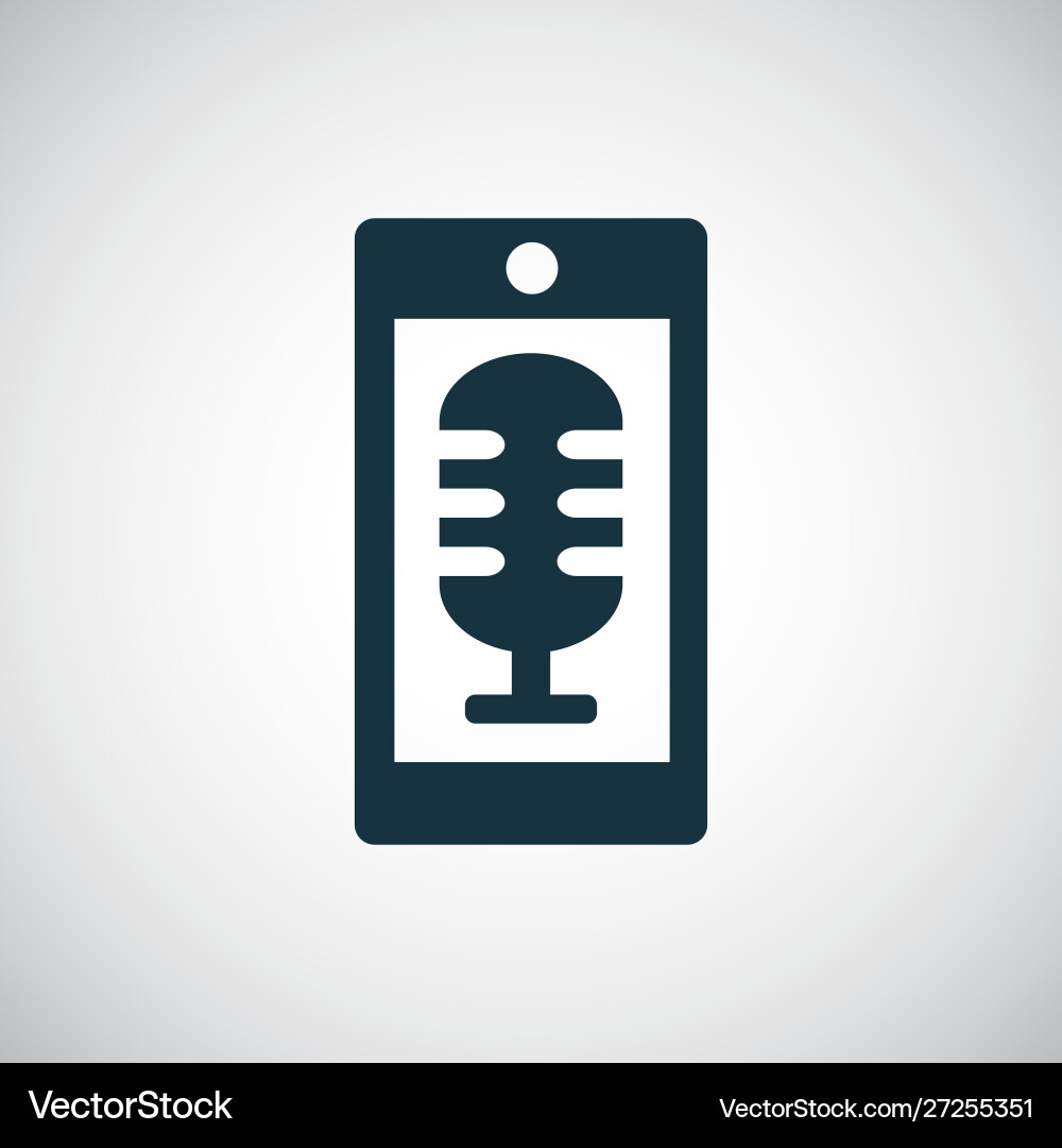 Smartphone microphone icon for web and ui on white vector image