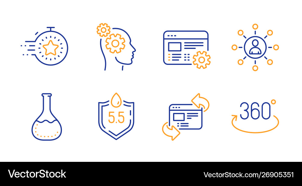 Thoughts timer and web settings icons set Vector Image