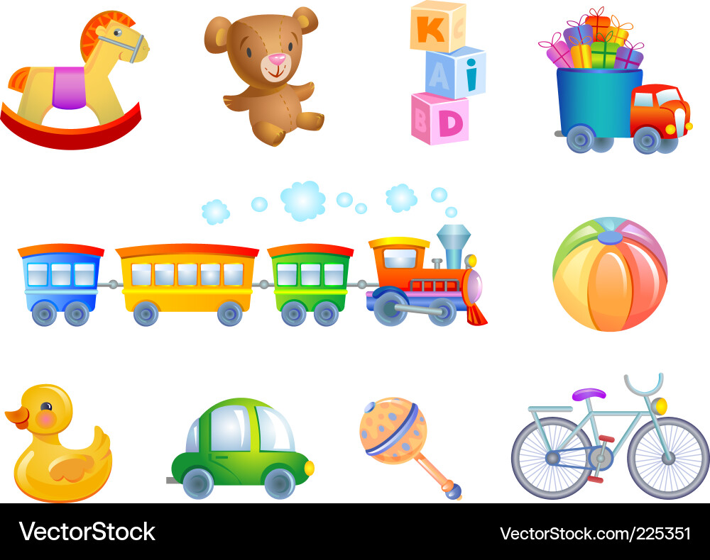 Toy Icons Collection Vector Image