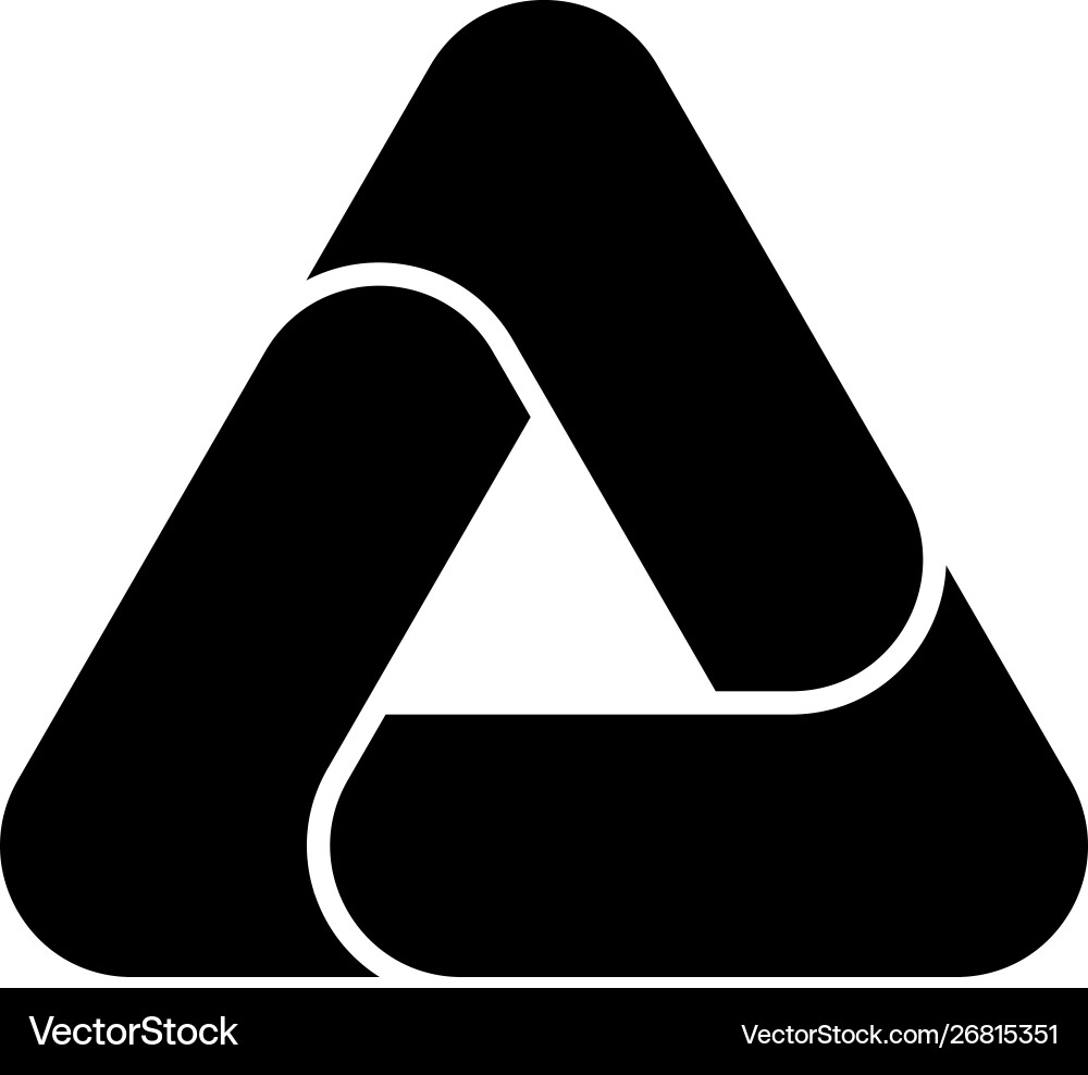 Triangle icon with three overlapping sides Triangle icon with three overlapping sides vector image
