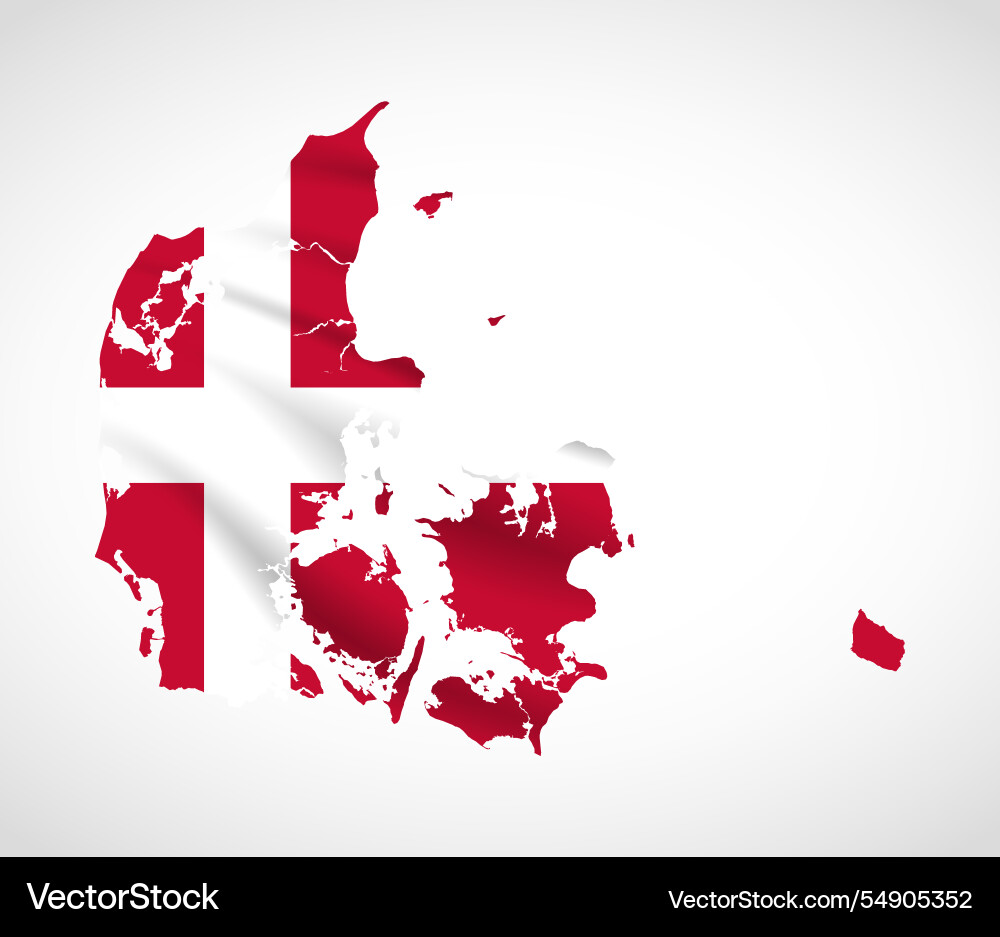 Denmark map silhouette with national flag design Vector Image