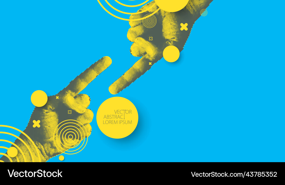 Hand pointing sign direction pointer halftone Hand pointing sign direction pointer halftone vector image