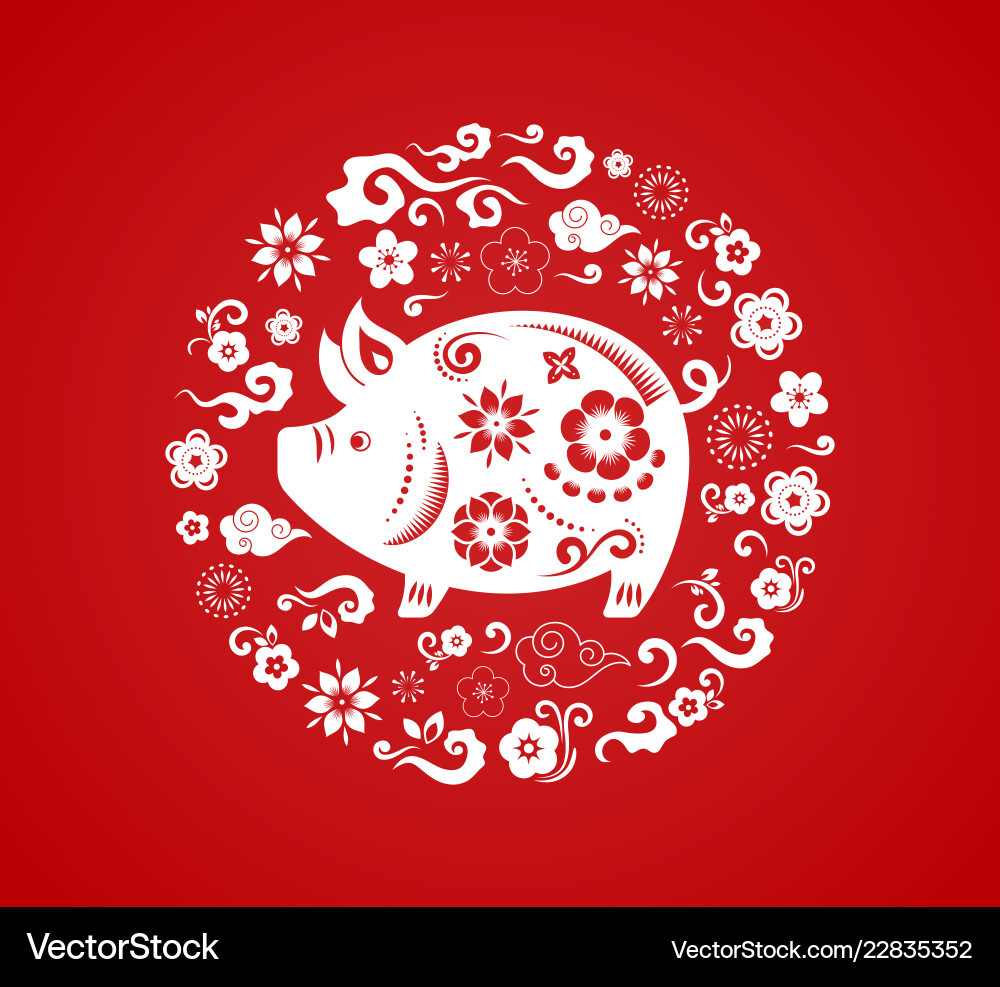 Happy chinese new year 2019 the of pig Happy chinese new year 2019 the of pig vector image
