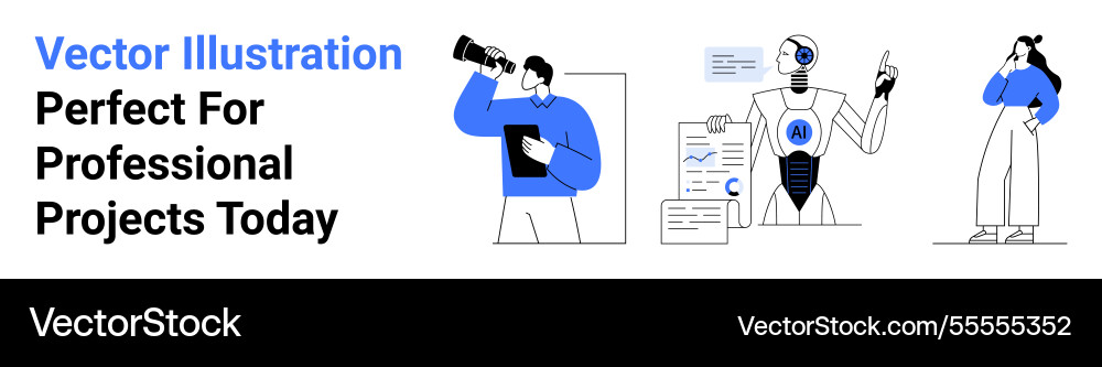 Innovative team exploring data ai automation Innovative team exploring data ai automation vector image