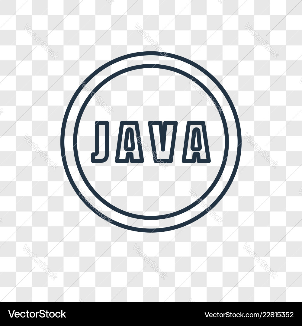 Java concept linear icon isolated on transparent Java concept linear icon isolated on transparent Vector Image