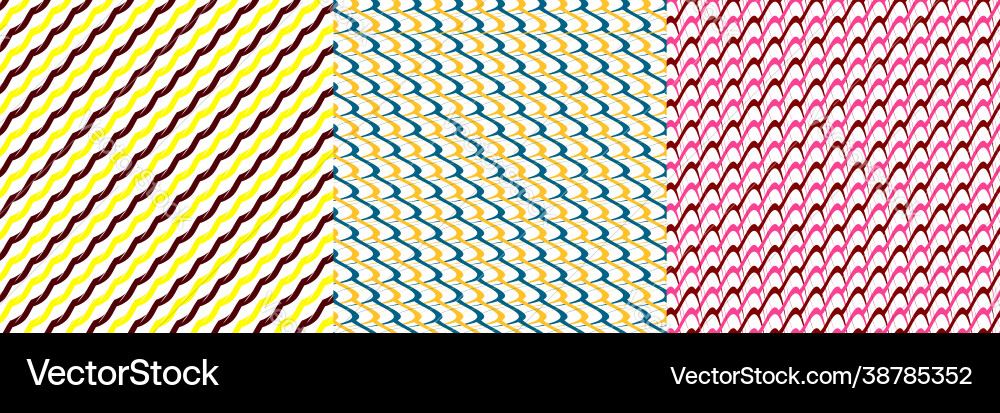 Set 3 seamlessly repeatable repetitive Set 3 seamlessly repeatable repetitive Vector Image