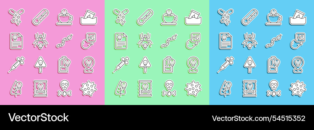 Set line bacteria radioactive in location drop Set line bacteria radioactive in location drop vector image