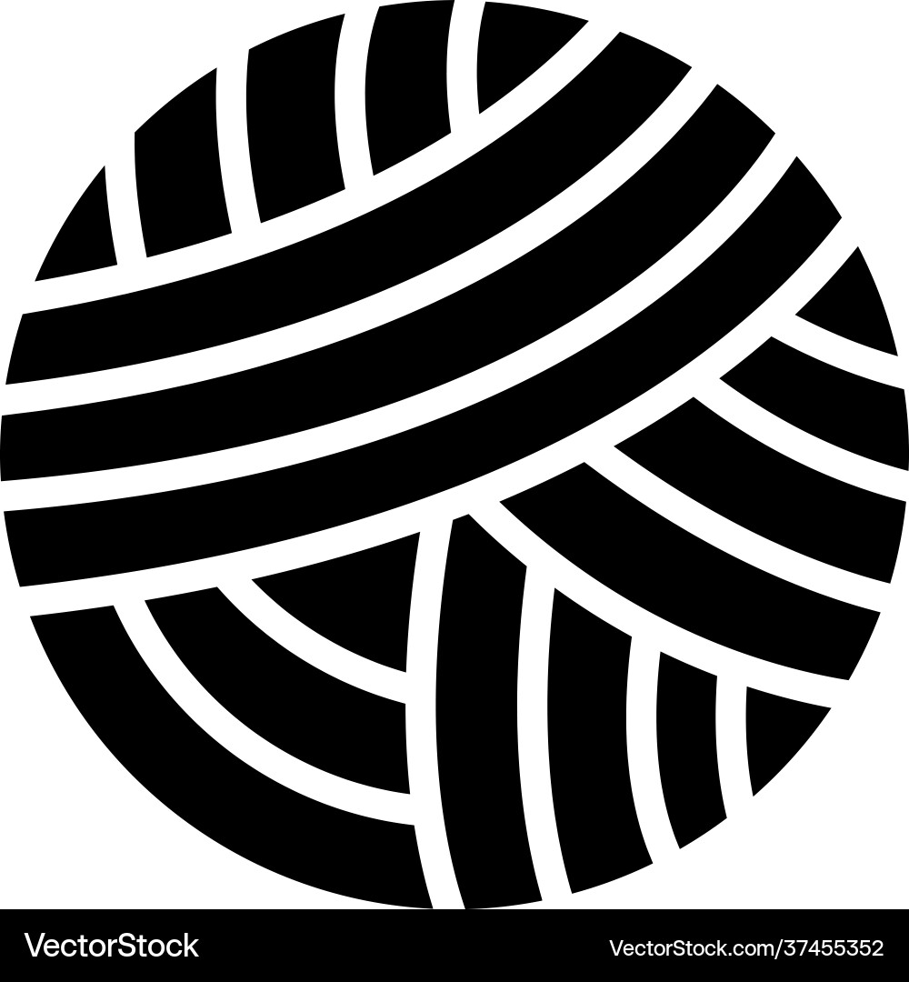 Strickkugel Textilglyphen-Symbol Strickkugel Textilglyphen-Symbol Vektorbild