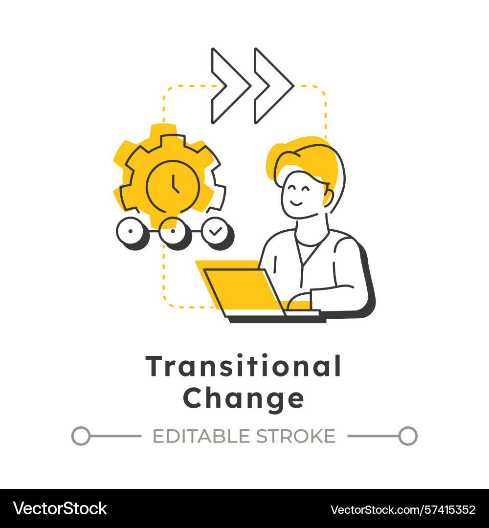 Transitional change modern linear concept icon Transitional change modern linear concept icon vector image