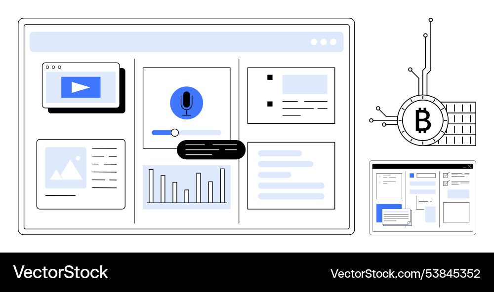 User interface elements with blockchain User interface elements with blockchain vector image