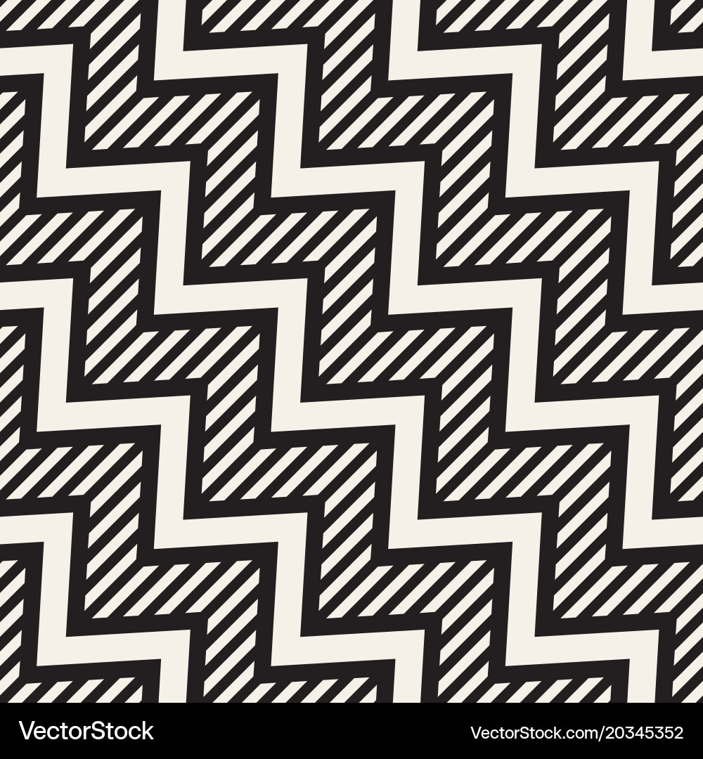 Zigzag Line Pattern - Monochrome Vector Image