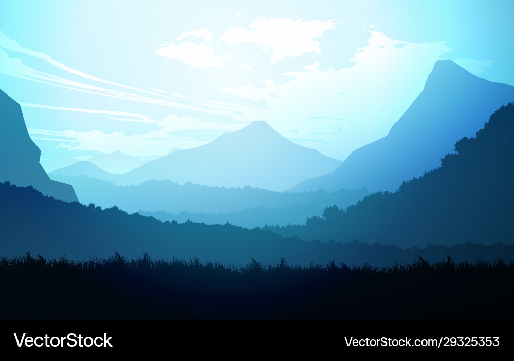 Natural forest trees mountains horizon hills Natural forest trees mountains horizon hills vector image