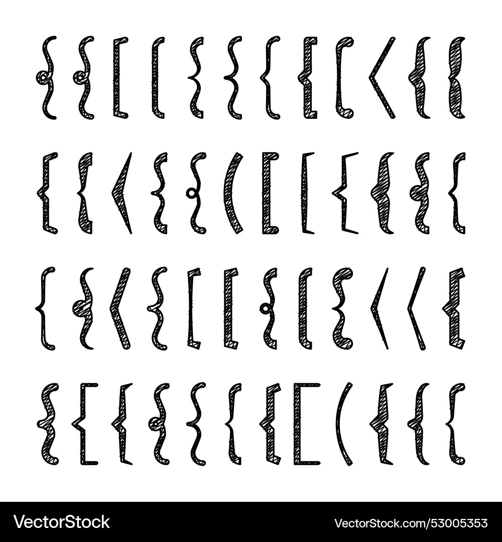 Shaded text brackets black quotation box curly Shaded text brackets black quotation box curly vector image