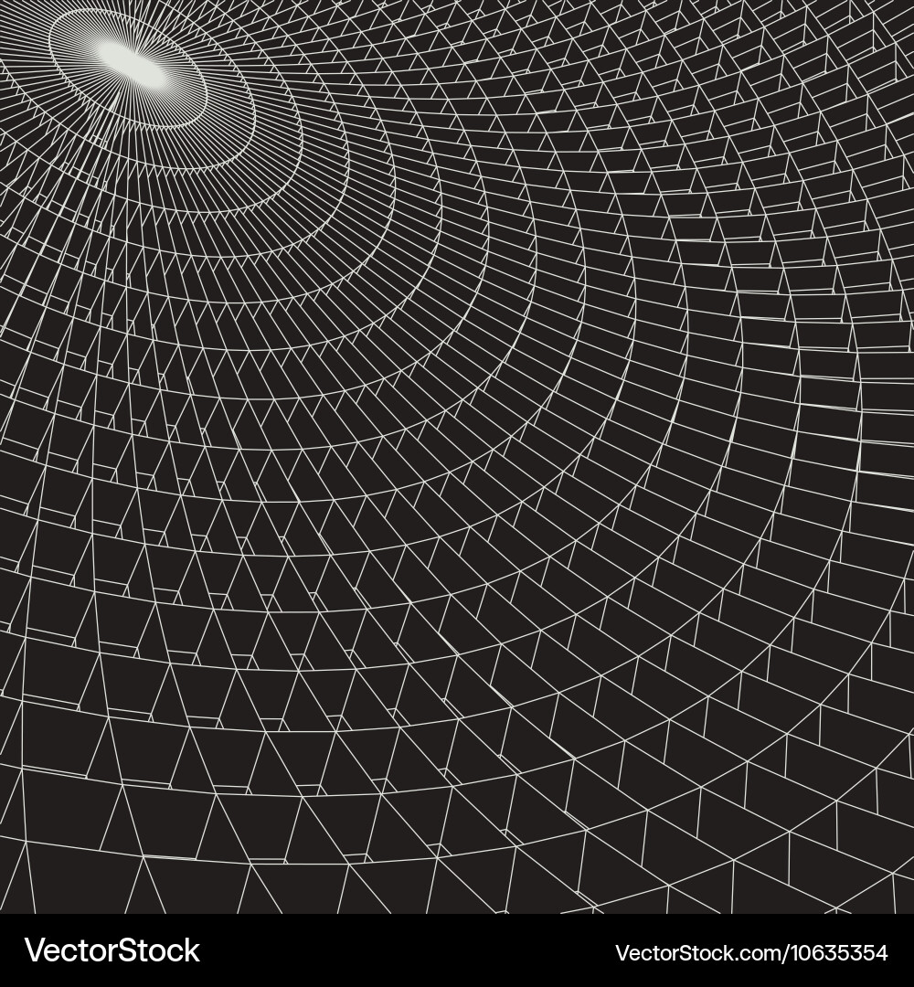 Abstract 3d illuminated distorted mesh sphere vector image