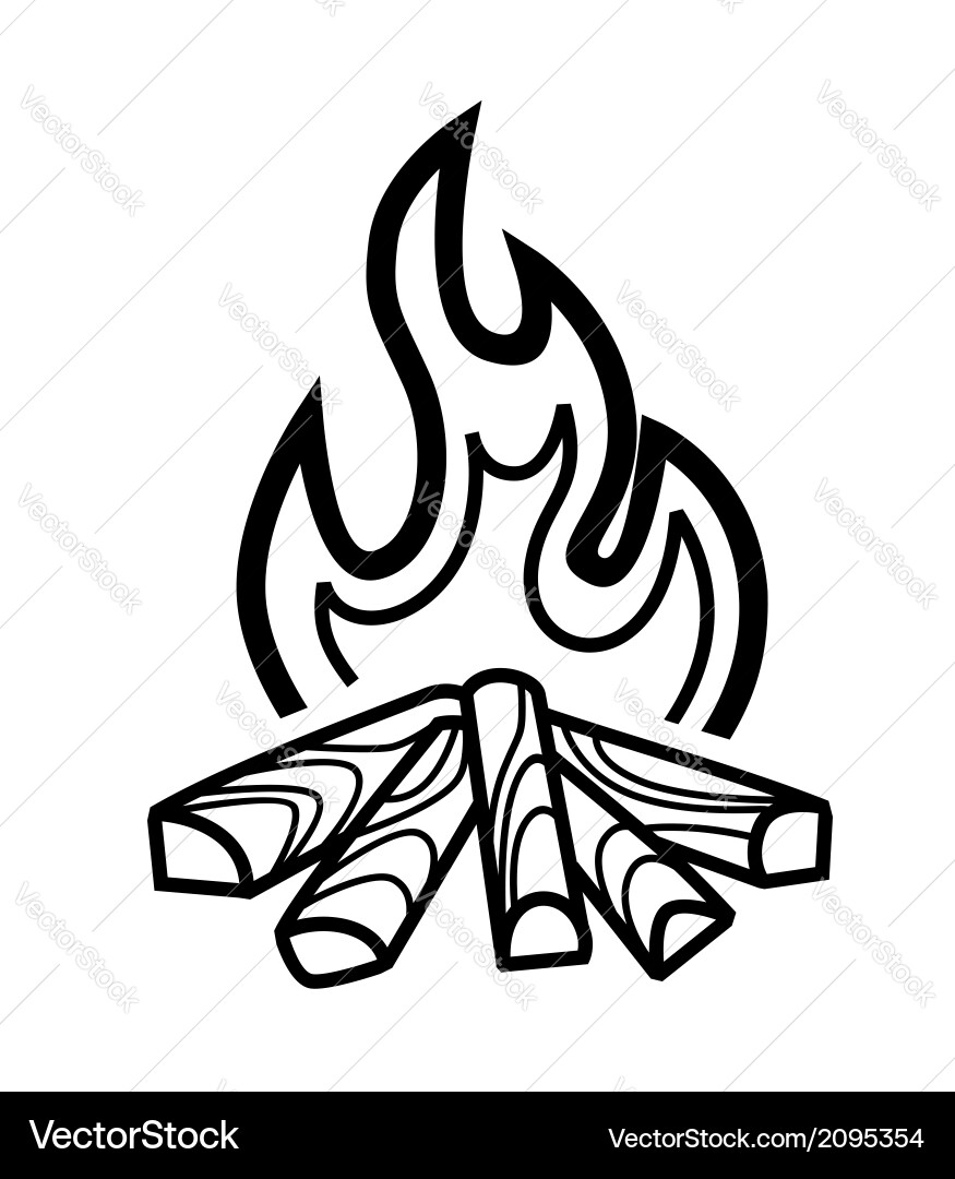 Detailed Campfire Icon Vector Image