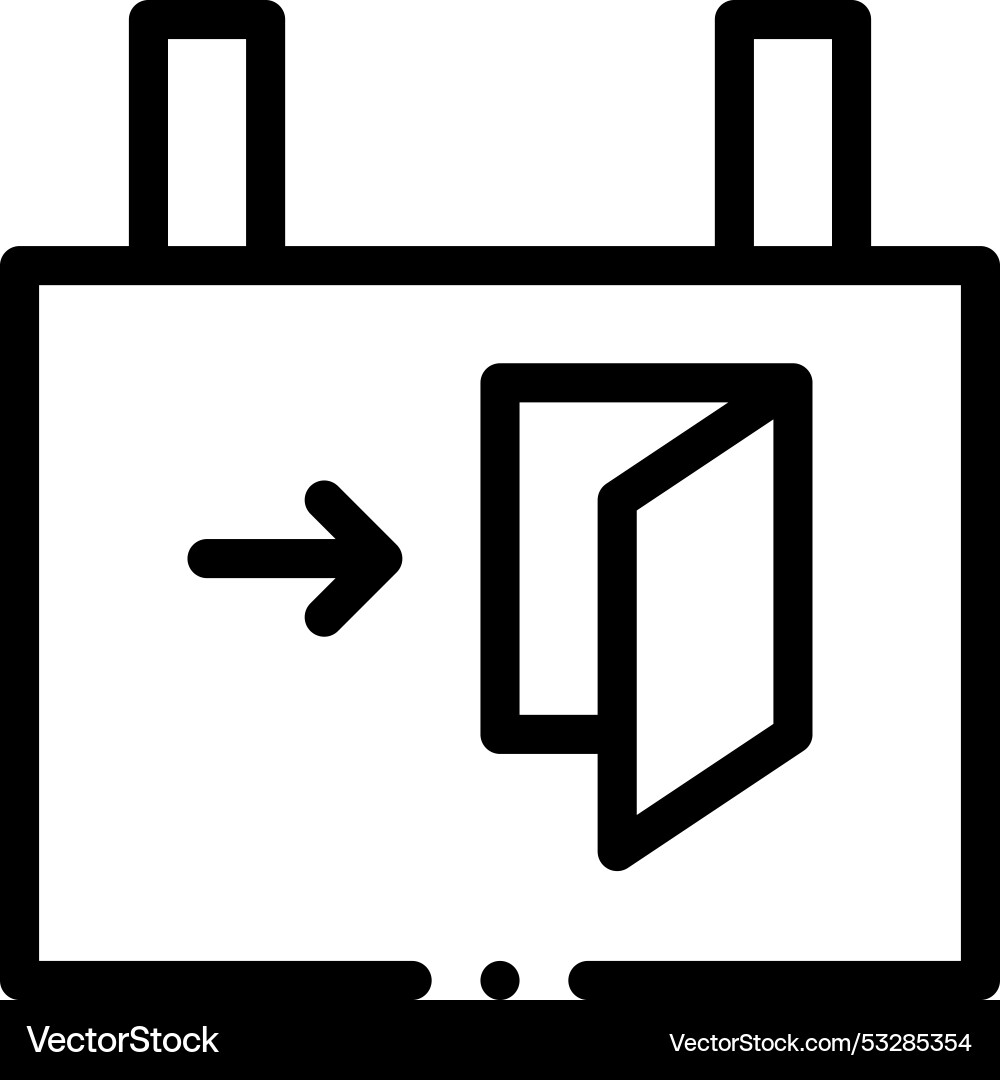 Emergency exit icon thin linear style design Emergency exit icon thin linear style design vector image