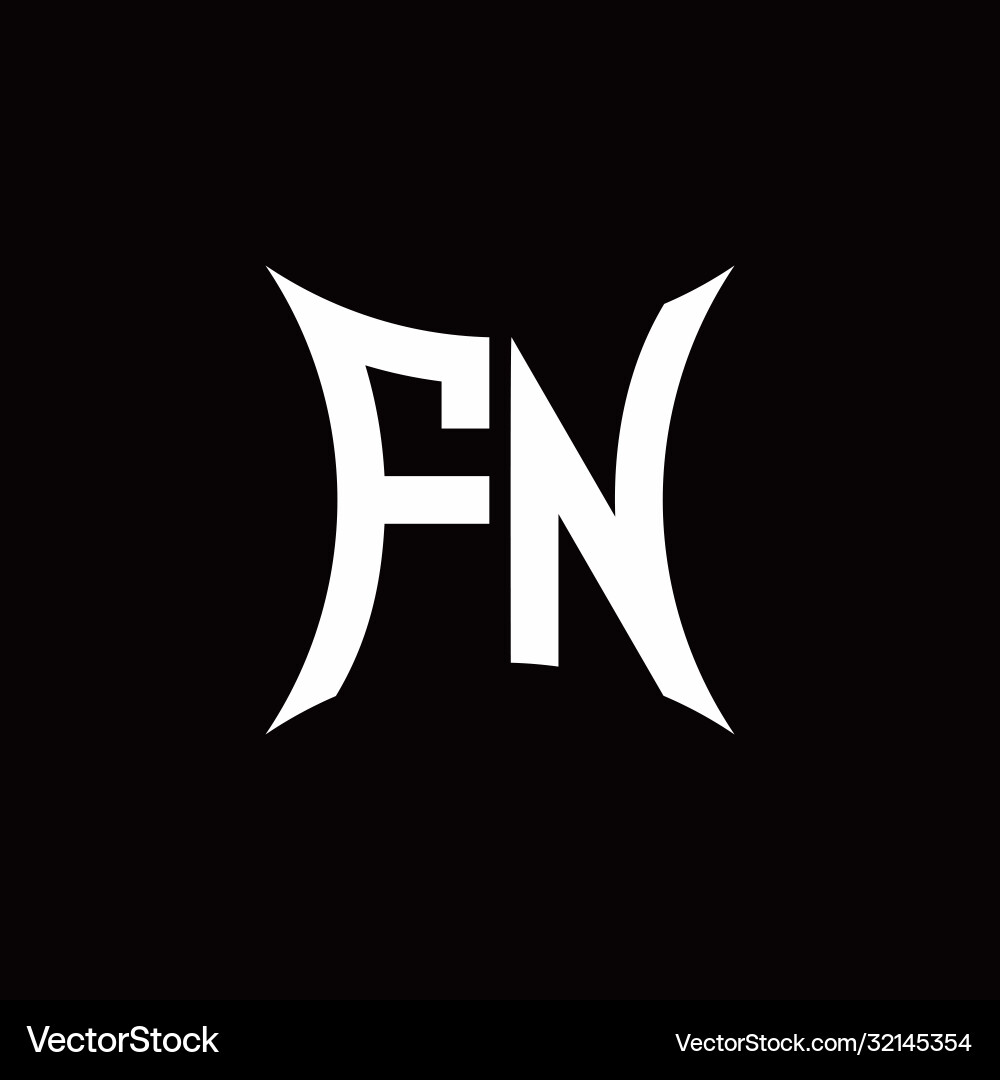 Fn monogram logo with sharped shape design Fn monogram logo with sharped shape design Vector Image