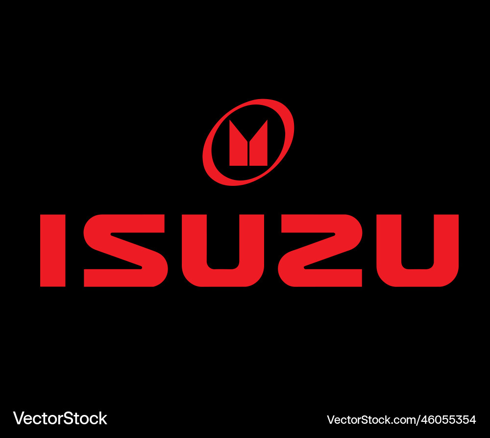 Isuzu logo brand symbol with name red design Isuzu logo brand symbol with name red design vector image