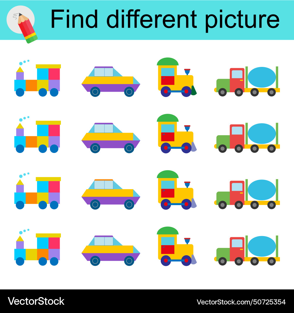 Logic game for children find different picture Vector Image
