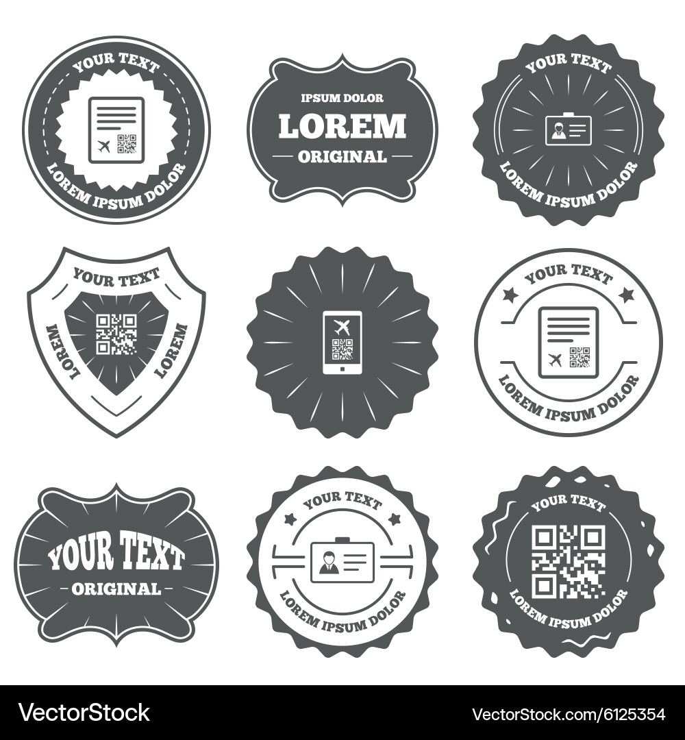 Qr scan code icon boarding pass flight sign Vector Image
