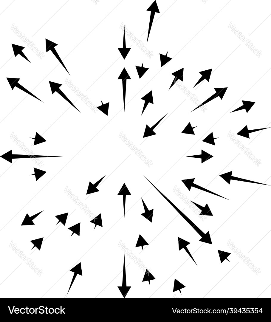 Radial radiating arrows pointers in opposite Vector Image