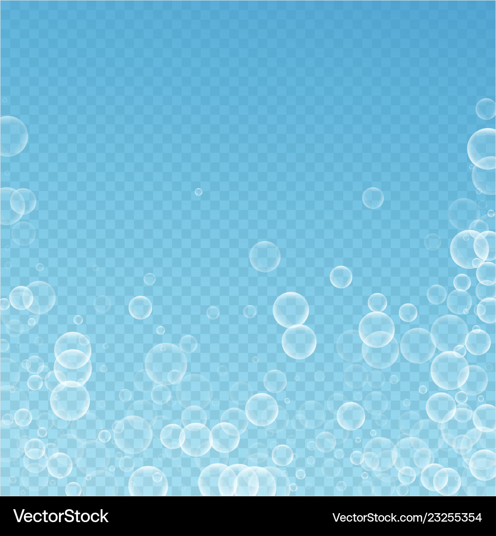 Random soap bubbles abstract background blowing b vector image