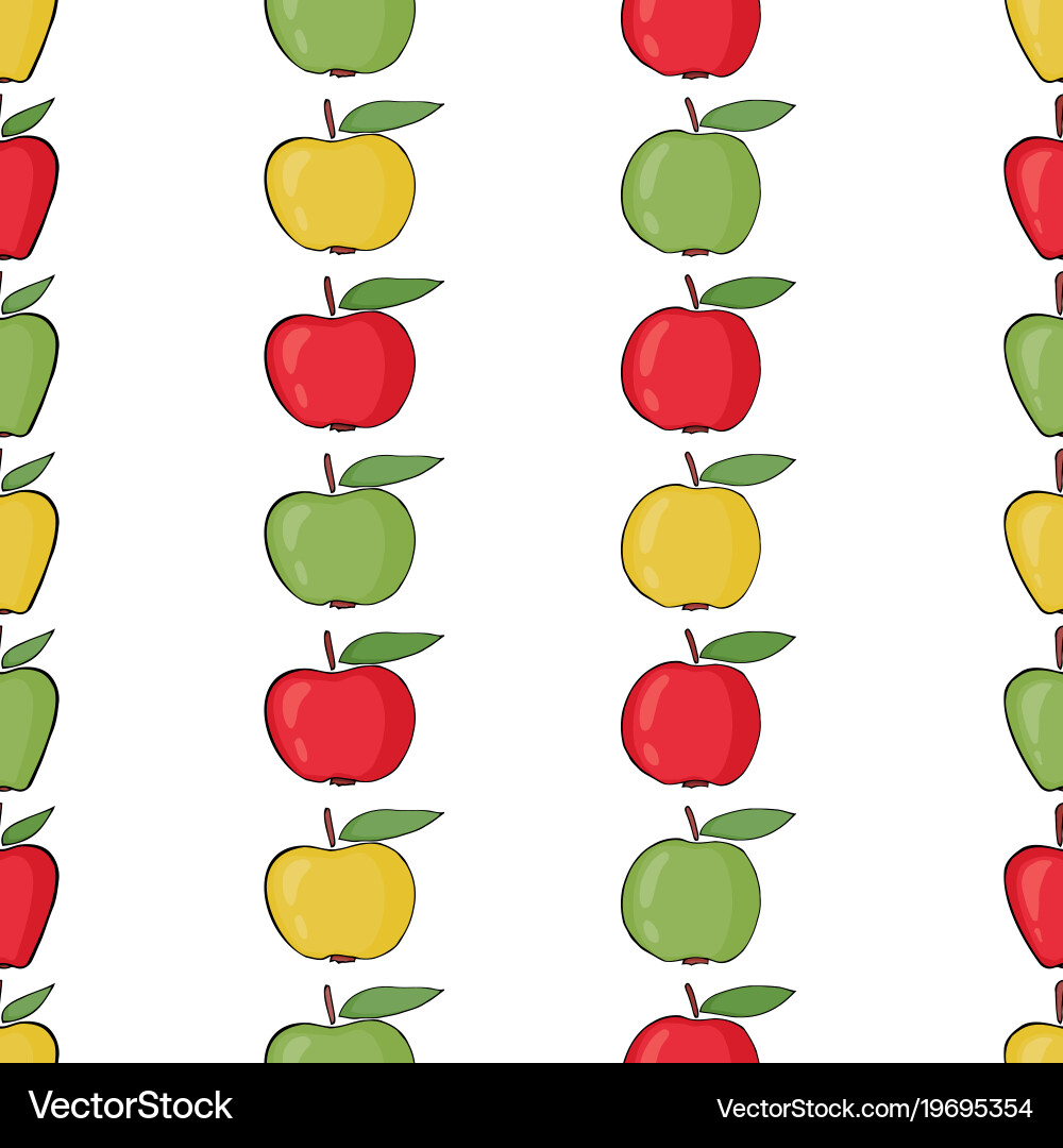 Seamless pattern background colorful apples Vector Image