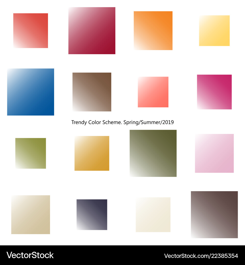 Trendy color scheme by gradient squares Trendy color scheme by gradient squares vector image