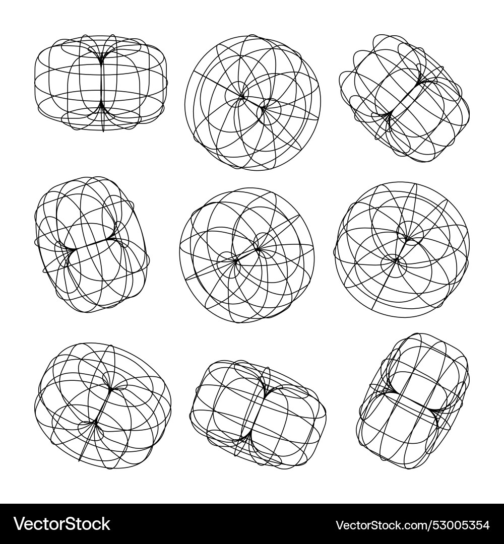 Wireframe lined shapes perspective mesh 3d grid Wireframe lined shapes perspective mesh 3d grid vector image