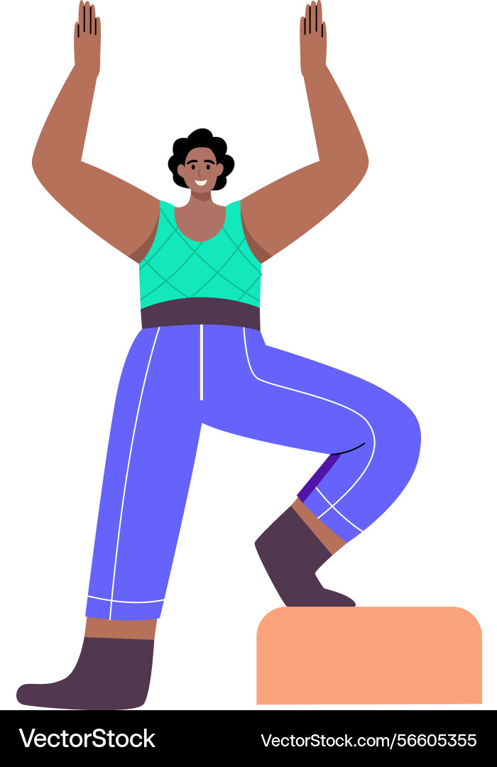 A character showing warrior pose flat style illus Vector Image