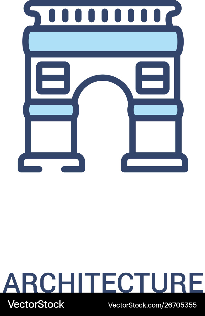 Architecture concept 2 colored icon simple line Vector Image